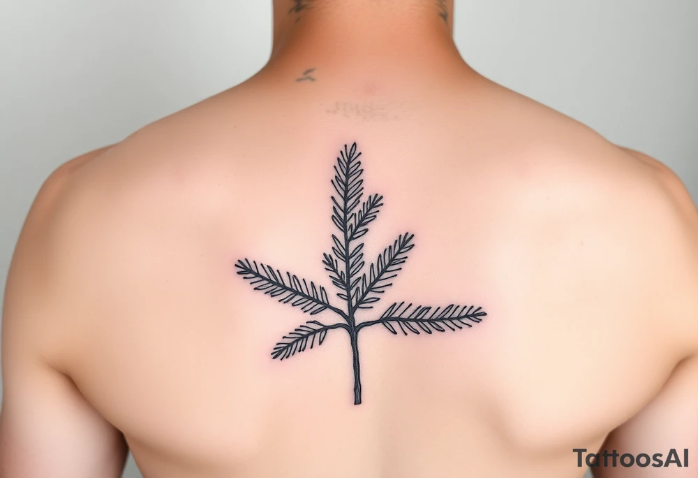 Small firn plant moving clockwise tattoo idea