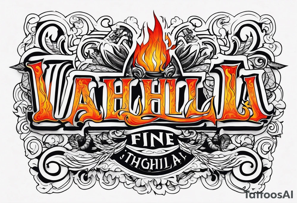 Valhalla on fire tattoo idea
