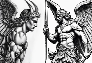 St Michael vs lucifer tattoo idea