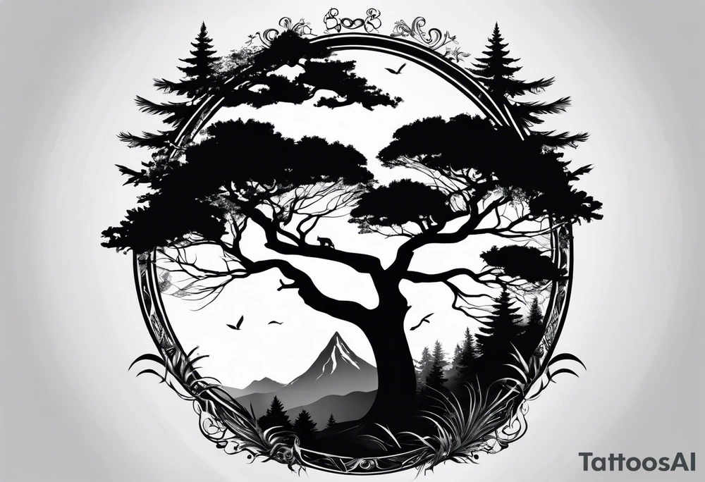 Bäume silhouette tattoo idea