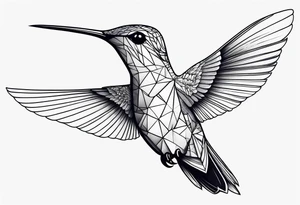 Hummingbird that looks like a blueprint tattoo idea