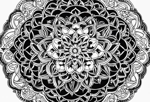 flower of life with henna pattern for sleeve tattoo idea