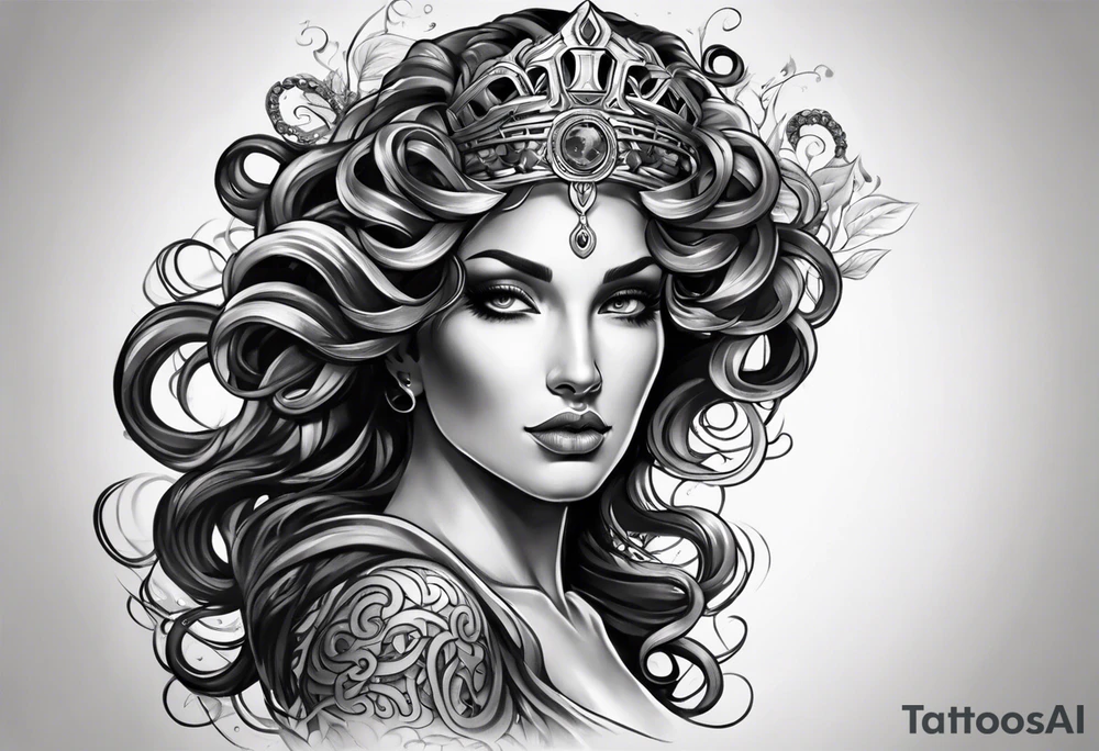 Medusa tattoo on forearm half the face and half skull tattoo idea