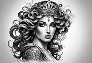 Medusa tattoo on forearm half the face and half skull tattoo idea