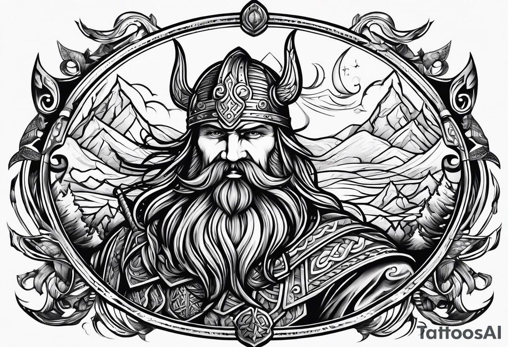 The phrase "keep going" in a viking style tattoo idea