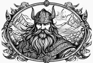 The phrase "keep going" in a viking style tattoo idea