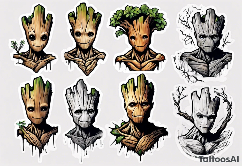 Groot half sleeve tattoo idea