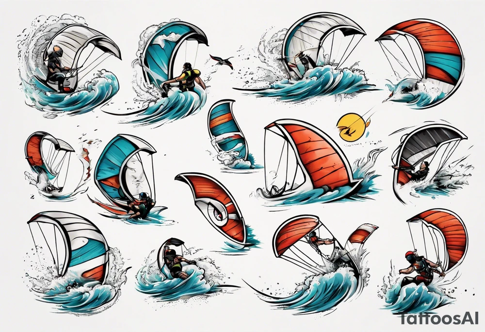 Kitesurfing in tornado tattoo idea