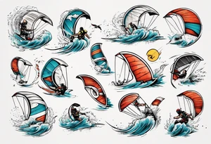 Kitesurfing in tornado tattoo idea