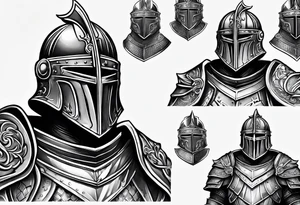 knight heavy armor tattoo idea