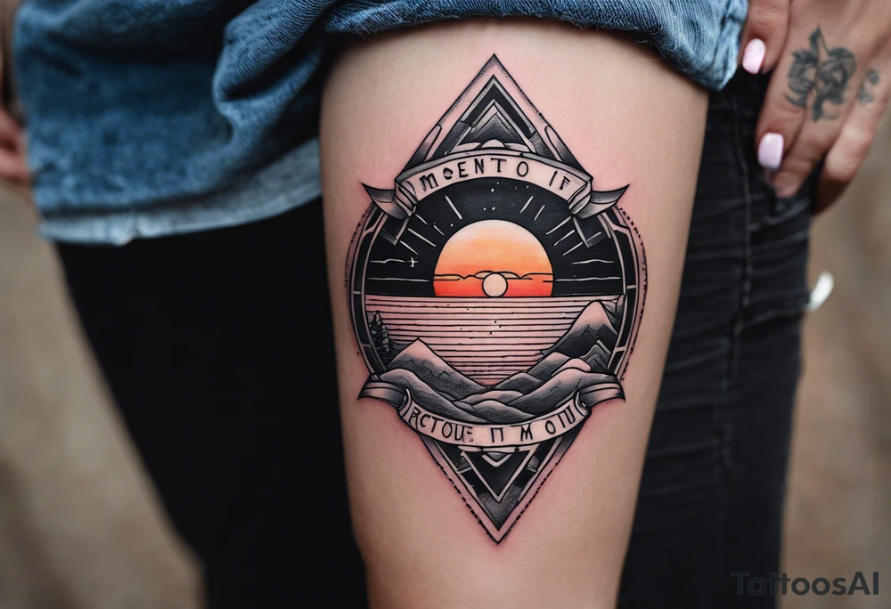 Simple line tattoo of a sunset with the inscription Memento mori
I want to put it on my knee
Without cocoas tattoo idea