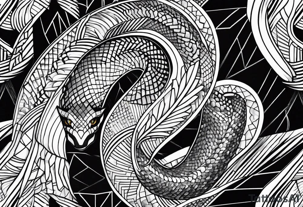 Diamond pattern shapes with snake scale tattoo idea