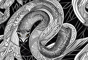 Diamond pattern shapes with snake scale tattoo idea