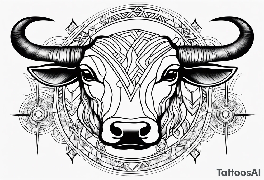 Gemini and taurus symbols intertwined tattoo idea