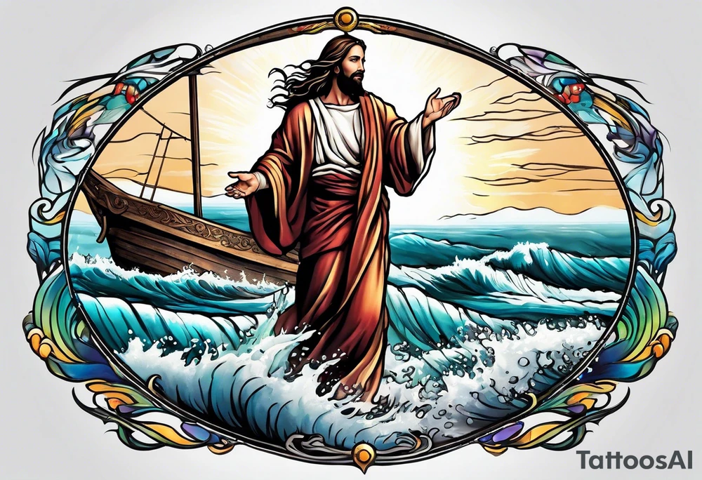 Jesus calming the sea tattoo idea