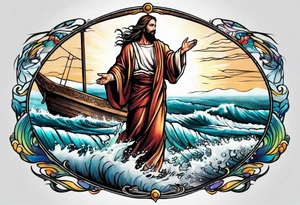 Jesus calming the sea tattoo idea