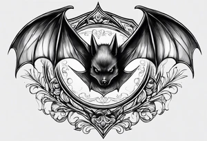 Flying bat tattoo idea