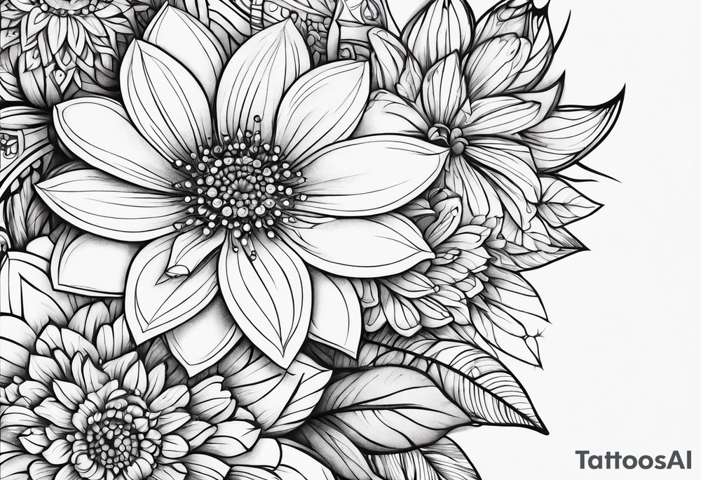 ornaments of flowers tattoo idea
