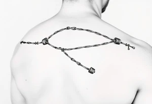 Barbwire wrapped around arm of man tattoo idea