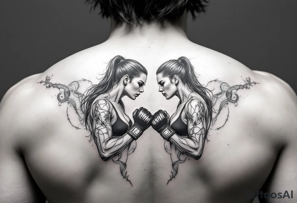 Female fighters tattoo idea