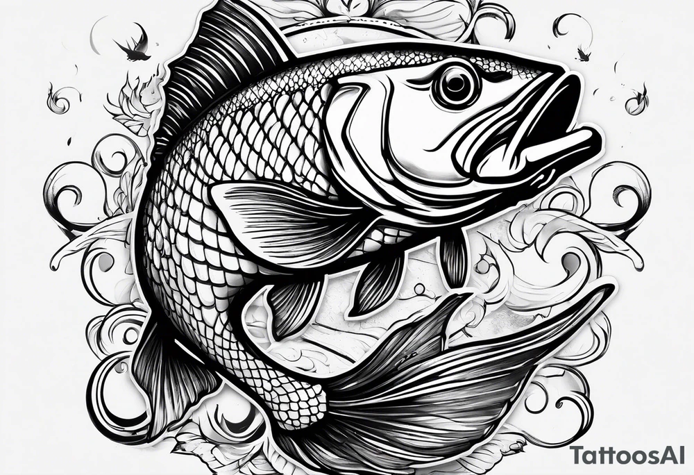 Fishing with an infinity sign tattoo idea