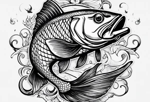 Fishing with an infinity sign tattoo idea