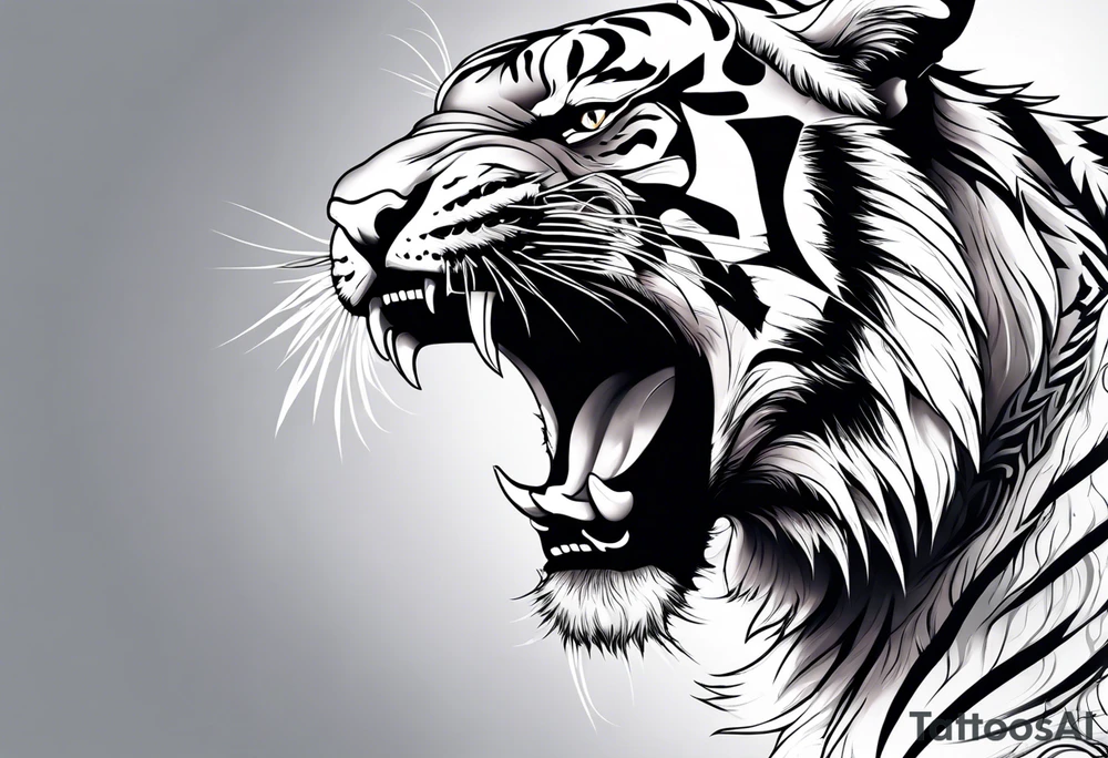 growling tiger tattoo idea