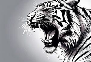 growling tiger tattoo idea