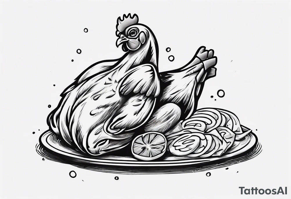 cooked chicken nibble tattoo idea