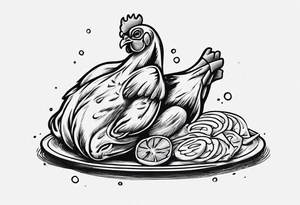 cooked chicken nibble tattoo idea