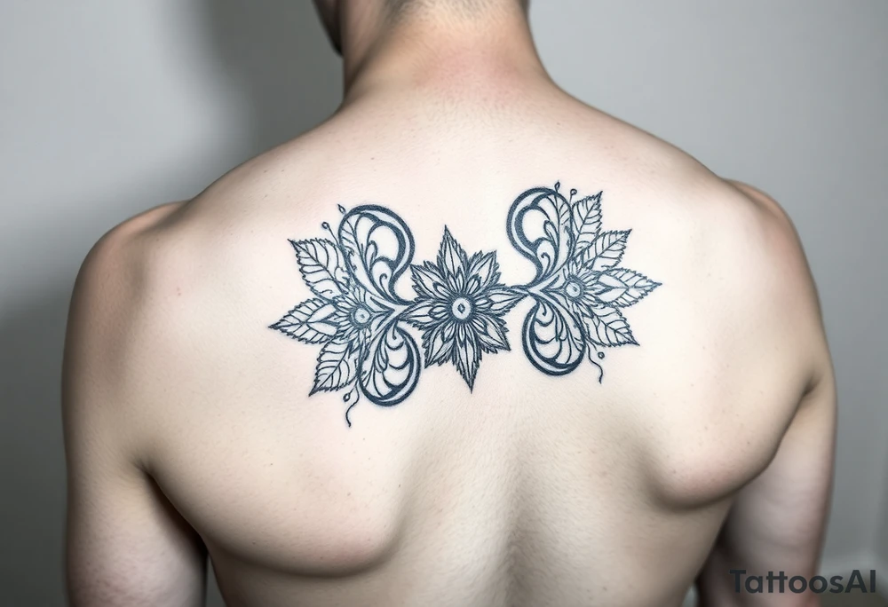 Half arm sleeve - single kidney made of two mandala / geometric designa tattoo idea
