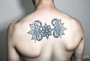 Half arm sleeve - single kidney made of two mandala / geometric designa tattoo idea