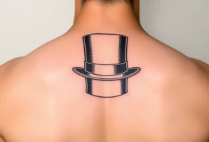 Lincoln style top hat with eyebrows tattoo idea