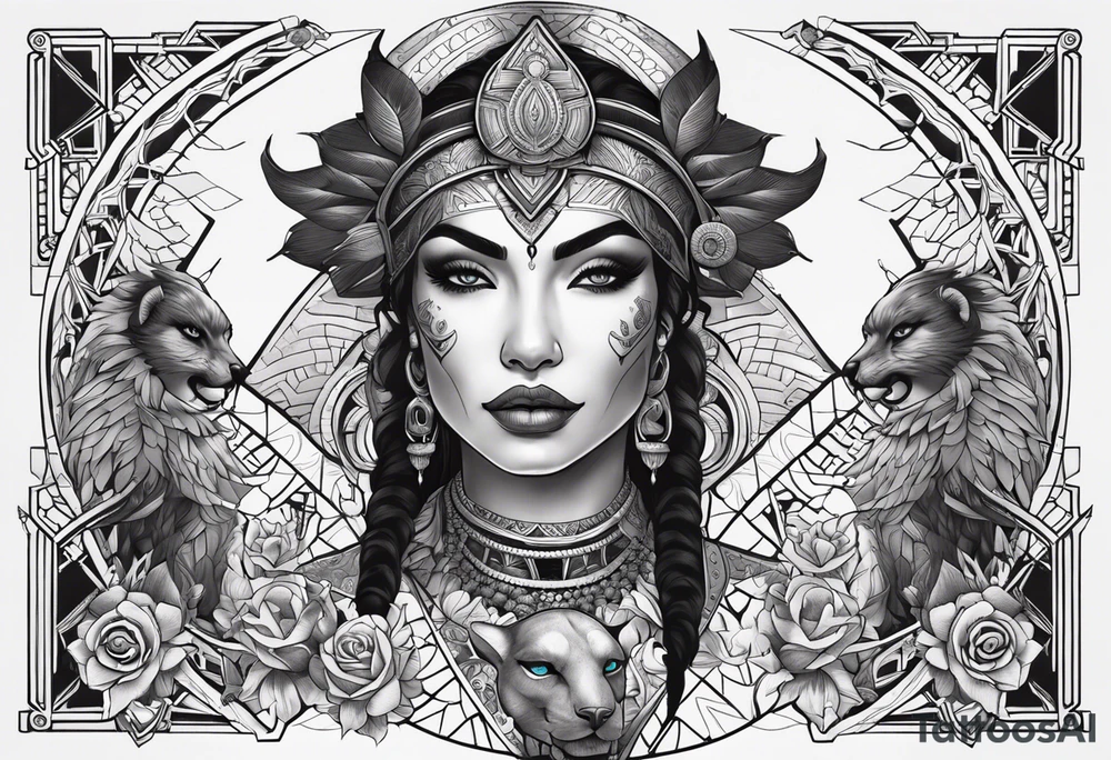 kali ma, alien goddess, valkrye, aries, pirate, divine feminine, zenza resonance, pachamama, lotus azul, blank panther, eagle, skull, 5D, nueva gaya, dna 12 tattoo idea