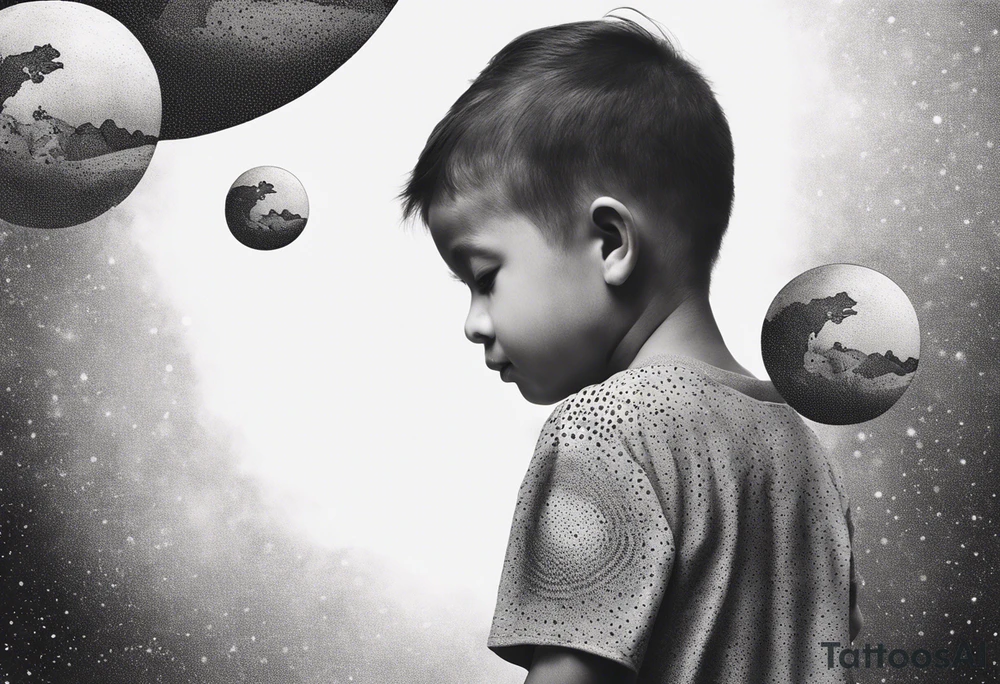 a child who carries the earth on his back tattoo idea