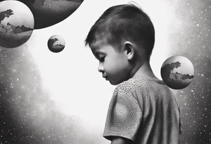 a child who carries the earth on his back tattoo idea