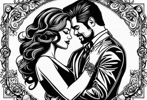Dancing salsa bachata couple tattoo idea