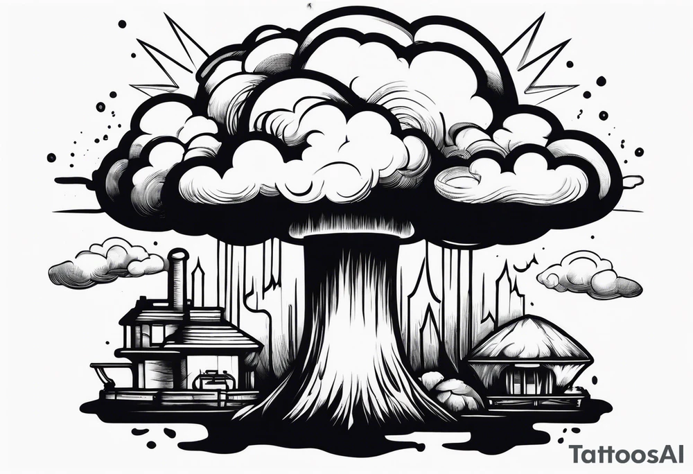 Mushroom cloud from an atomic bomb tattoo idea