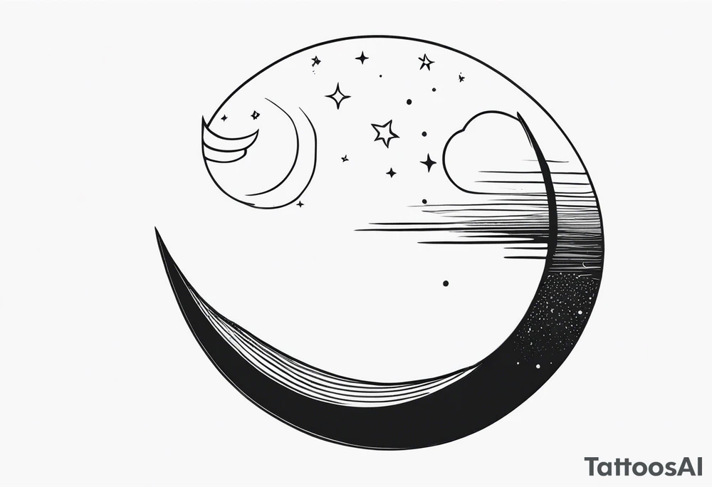 something with the moon and ocean very small half moon maximum 4cms
in a straight line tattoo idea