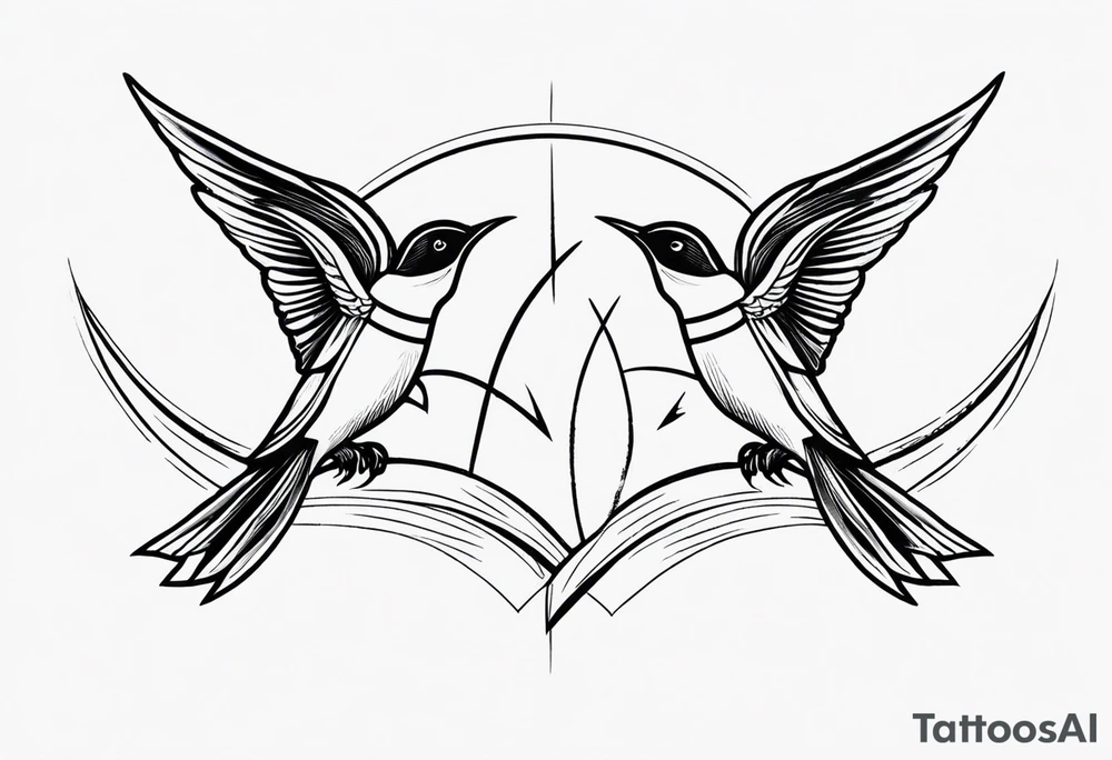Twin swallows tattoo idea