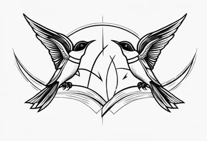 Twin swallows tattoo idea