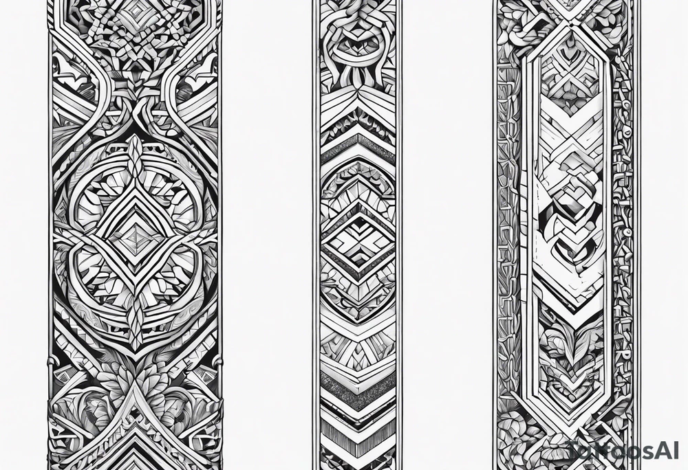 Thin line of a Nordic chain that surrounds the forearm, tattoo idea