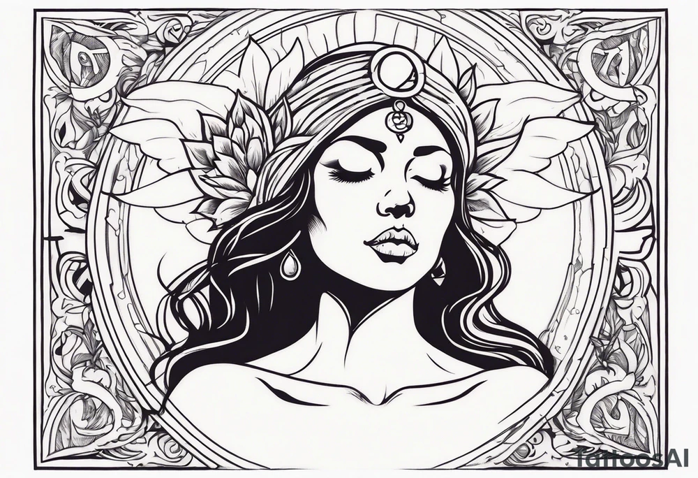 Resurrection Beautiful woman rising from her dead self to inner peace and self-love tattoo idea