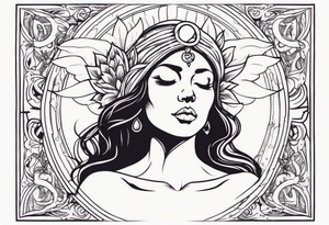 Resurrection Beautiful woman rising from her dead self to inner peace and self-love tattoo idea