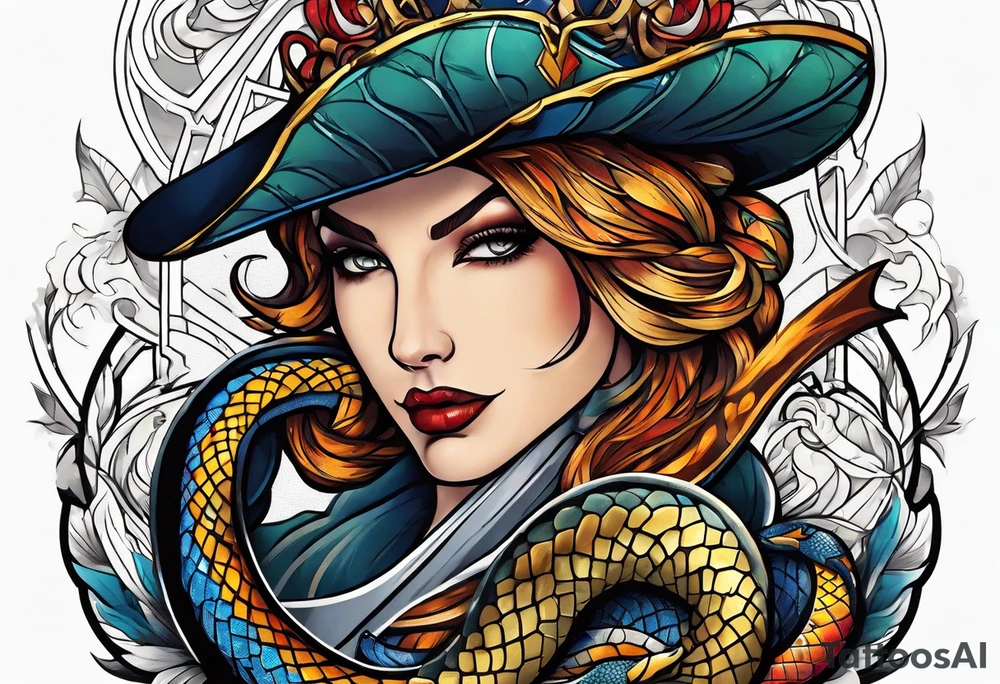 snake and dagger tattoo idea