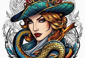 snake and dagger tattoo idea