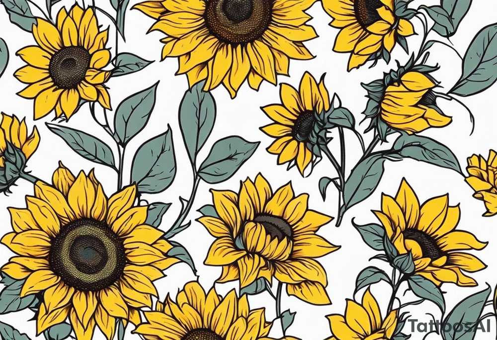 a sunflower tattoo idea