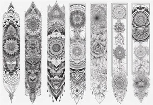 mandala full leg sleeve tattoo idea