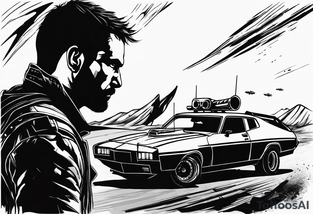 Mad max v8 interceptor road war tattoo idea