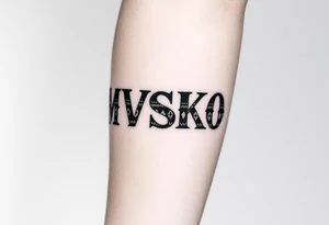 “MVSKOKE” shaded with Native American print tattoo idea